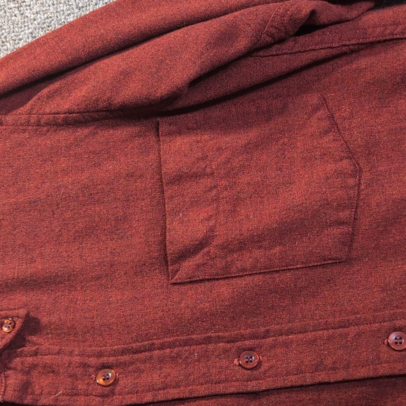 Vintage 50s Pendleton Pure Virgin Wool Lodge Shirt - Size Small - Solid Rust - Picture 3 of 9
